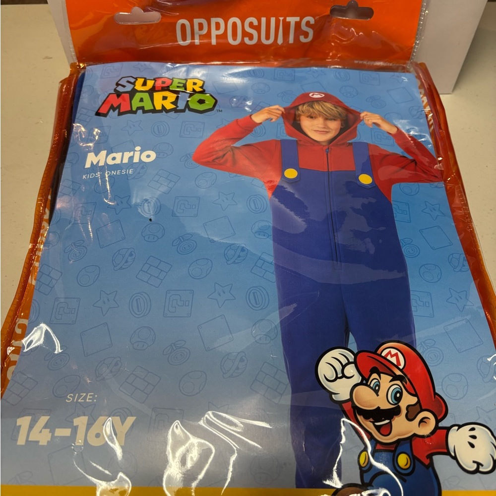 OppoSuits Mario Kids Onesie in Red and Blue
